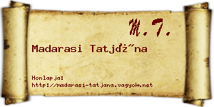 Madarasi Tatjána névjegykártya